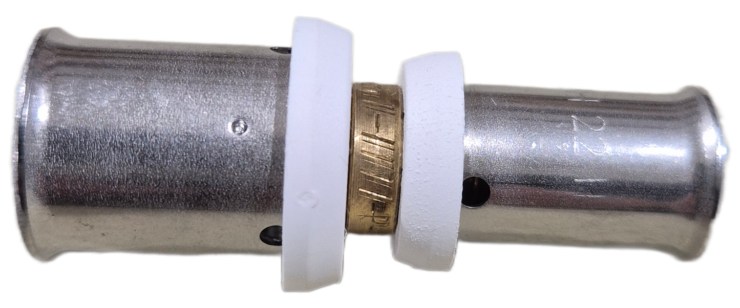 Pressfitting-Kupplung 12 auf 16 x 2 mm für 12mm auf 16mm MV-Rohr