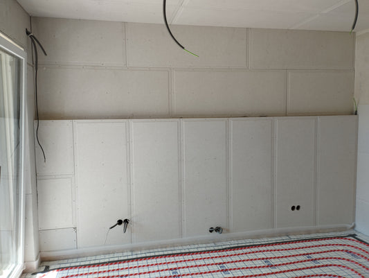 Simplytherm Wandheizung Trockenbau Fix Platten mit Heizungsrohr